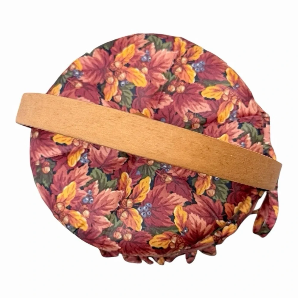 Longaberger Hostess Large Pumpkin Basket W/ Fall Foliage Fabric Liner & Lid